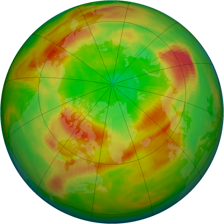 Arctic ozone map for 03 April 1990